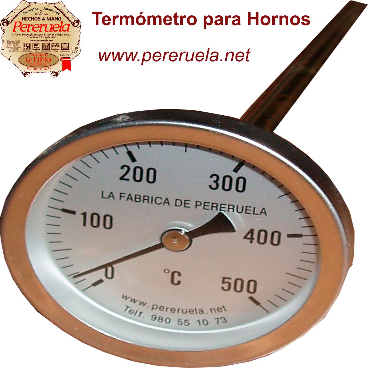 Puerta de horno de leña de Pereruela con termómetro - Alfarería Escolástica